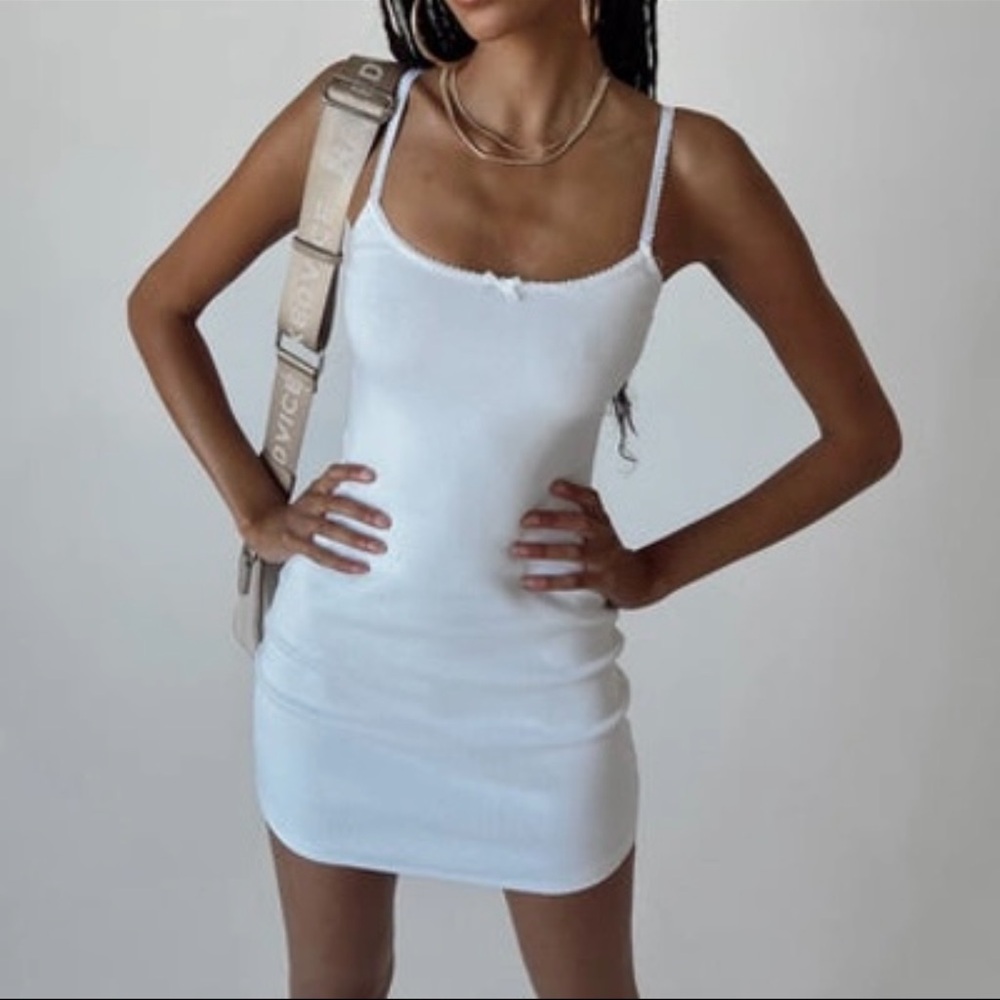 Princess Polly White Lace Trim Mini Dress